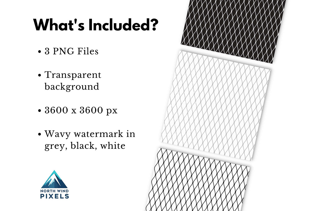 3 Wavy Watermark Grid Overlays, a Pattern Graphic by NorthWindPixels (Photo 3 of 5)