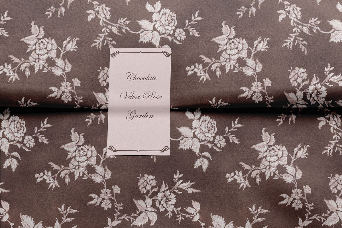 Chocolate Velvet Rose Garden Pattern, a Pattern Graphic by MouseGrey (Photo 2 of 11)