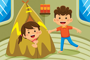 Indoor Activity Cartoon Vector #01, a Person Illustration by MEDZ