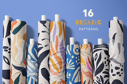 Organic shapes set seamless patterns, a Pattern Graphic by Getalo Viktoriia