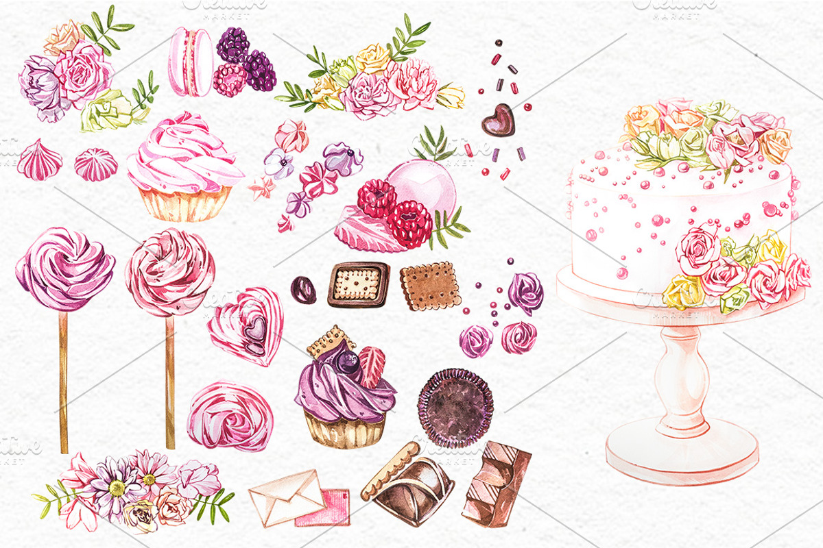 Cakes and sweets illustrations, a Decorative Illustration by Ann Astro (Photo 3 of 17)
