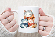 Snow Cats Compositions Winter PNG, an Illustration by Sublimation Artist (Thumbnail 5 of 6)