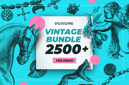 Vintage Bundle 2500+ Free Update, an Animal Illustration by Retro Machine