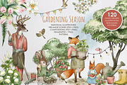 Vintage Watercolor Gardening Clipart, an Animal Illustration by JSolomatina (Thumbnail 1 of 13)