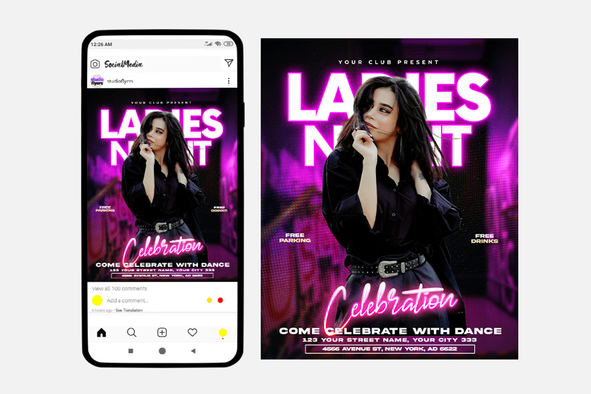 Ladies Nights Instagram ( PSD ), a Flyer Template by studioflyers.com (Photo 2 of 3)