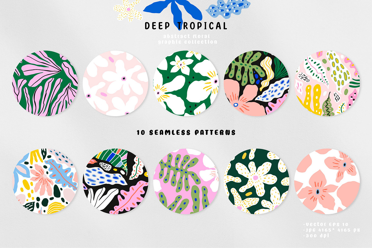 DEEP TROPICAL floral collection, a Texture Graphic by solmariart (Photo 2 of 8)