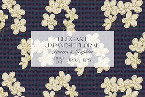 Elegant Japanese Floral Pattern, a Pattern Graphic by StudioGlouna