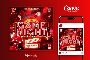 Game Night Flyer Canva Template