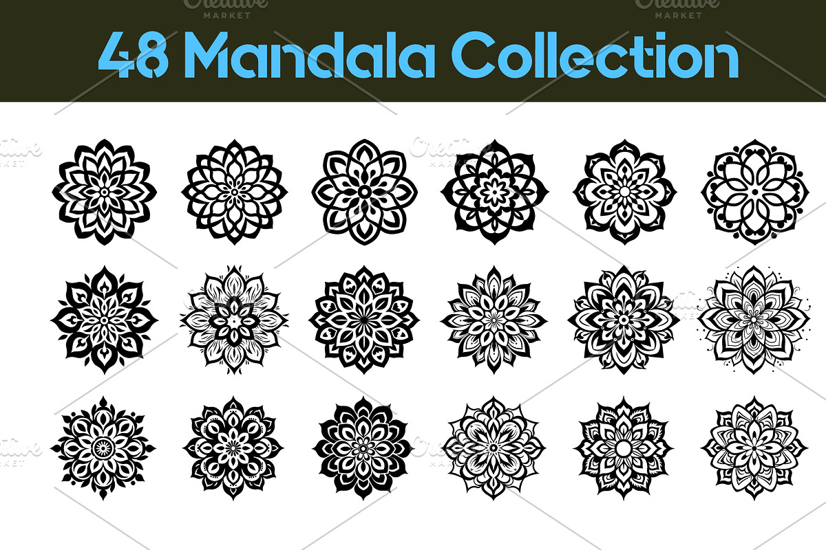 48 Mandala Designs Art Collection, a Decorative Illustration by Toufiqul (Photo 1 of 4)