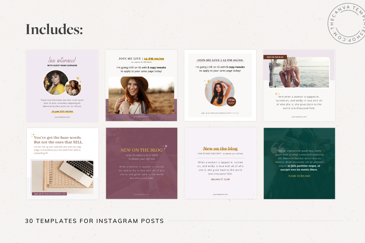 Melanie IG Squares Canva Templates, a Social Media Template by The Canva Template Shop (Photo 3 of 5)