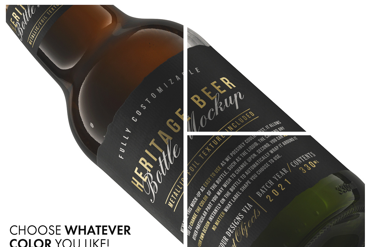 Beer Bottle Mockup V2, an Advertising Mockup by HexenDesigns (Photo 8 of 13)