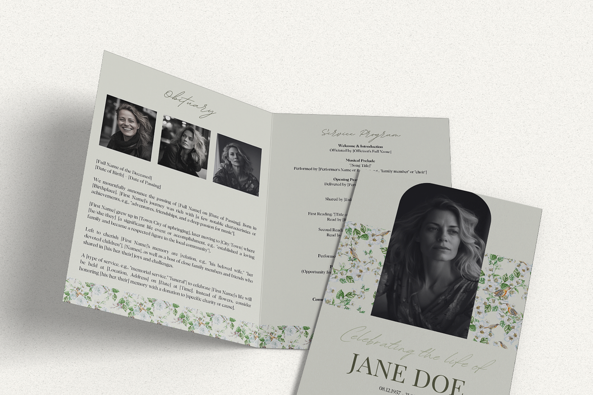 Funeral Program Template Set I Canva, an Invitation Template by The Social Stuff (Photo 7 of 9)
