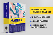 Marker Brush Pack for Procreate, a Brush Add-On by Ghost Paper (Thumbnail 1 of 7)