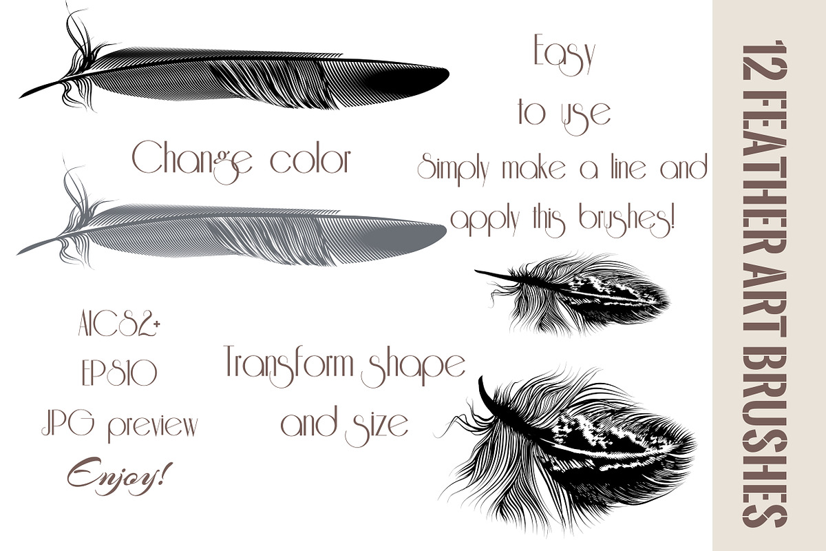 Feather brushes for illustrator preview 3