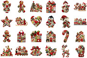 Patchwork Christmas Clipart PNG Bund, an Illustration by Sublimation Artist (Thumbnail 2 of 6)
