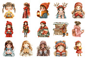 Watercolor Christmas Market Clipart, an Illustration by Daily.Designs (Thumbnail 2 of 5)