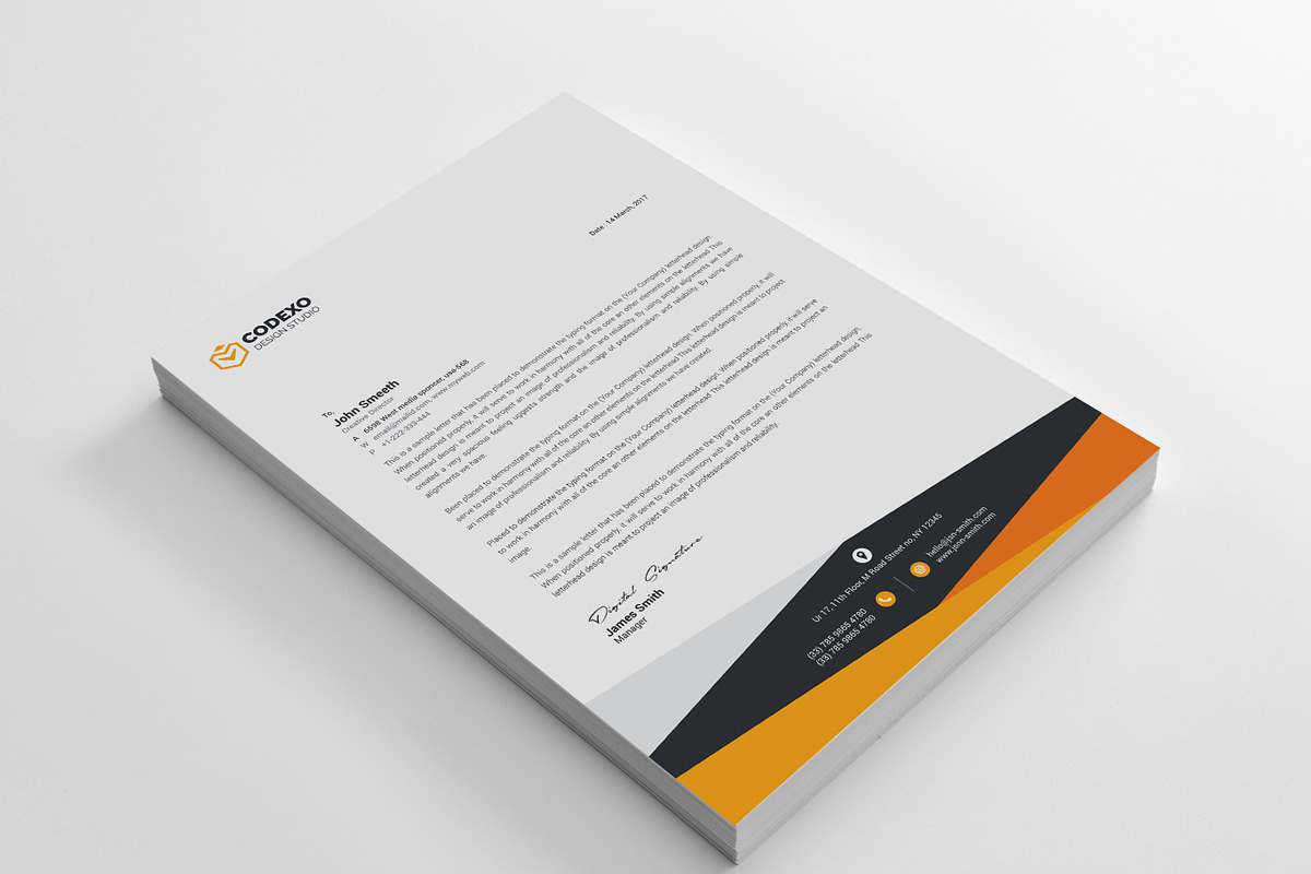 Design Letterhead Template, a Stationery Template by GenerousArt (Photo 3 of 10)