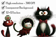 Whimsical Quirky Cat Clipart, an Illustration by Libby Wishes (Thumbnail 5 of 9)