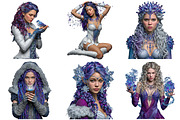 Fantasy Winter Girls Clipart Bundle, an Illustration by Craft Nest (Thumbnail 11 of 11)