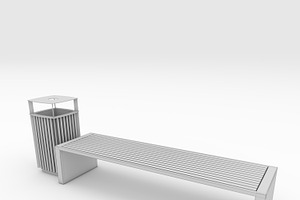 3D Model Bench Park 35