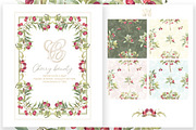 Elegant Cherry Crest Watercolor png, a Decorative Illustration by WonderWonder (Thumbnail 4 of 8)
