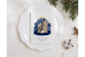 Christmas Card Nativity Scene Religi