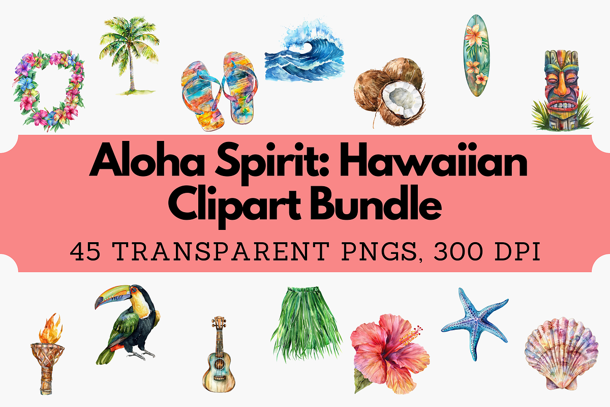 Aloha Spirit: Hawaiian Clipart, a Seasonal Illustration by Dreamy