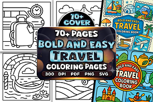 Bold Easy Travel Coloring Pages, a Sport Illustration by Craftsbeefy