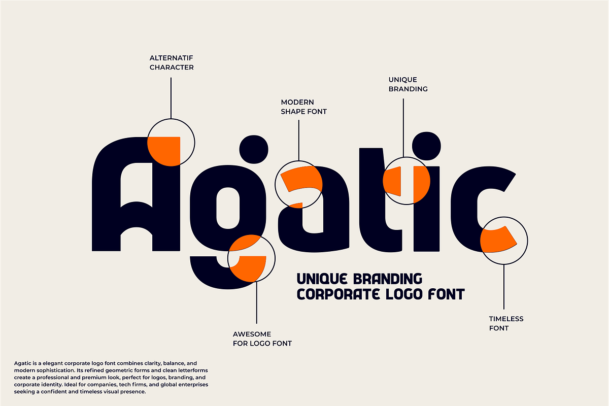 Agatic - Unique logo Corporate Font, a Sans Serif Font by Vroz Studio (Photo 6 of 10)