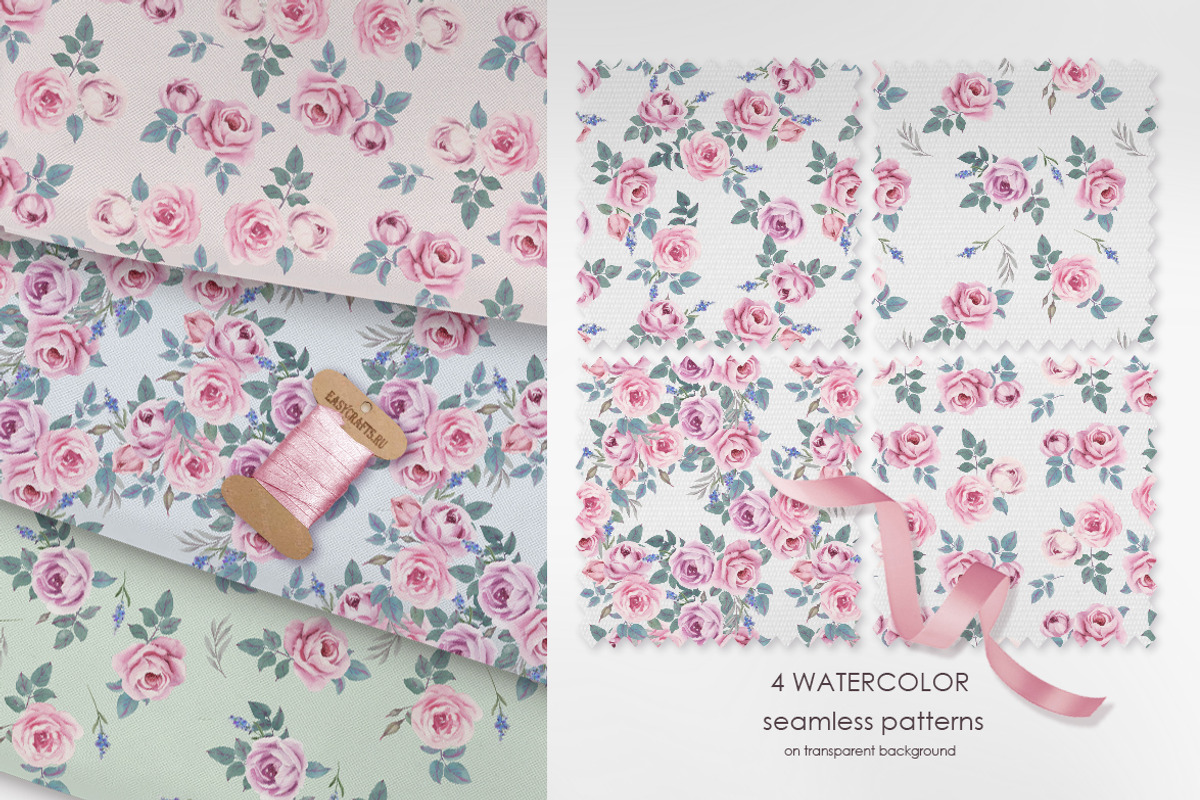 Chic Roses.  Watercolor collection, a Graphic by oKOLOstyle (Photo 5 of 8)