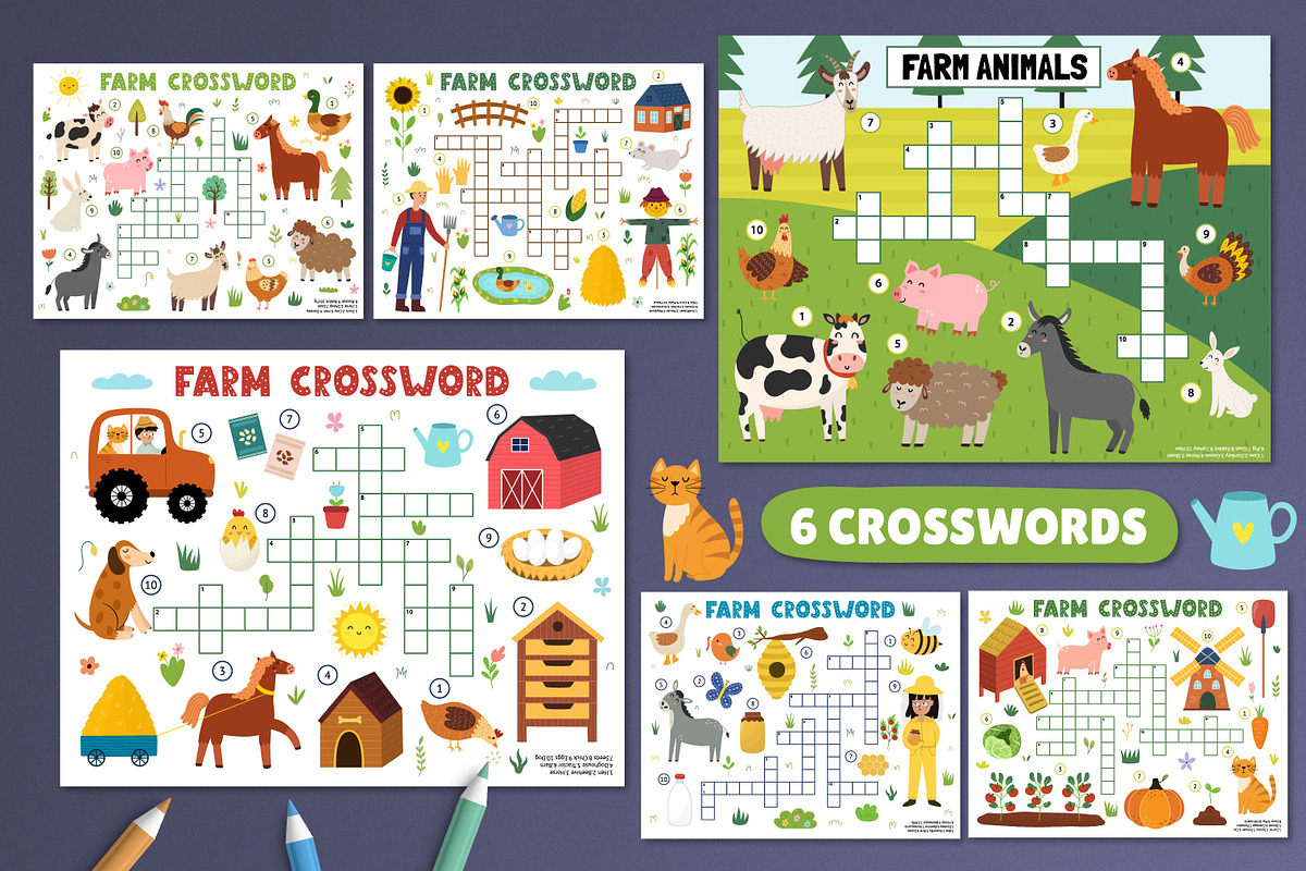 Farm Activity Pages for Kids, an Education Illustration by Gulnara Sabirova (Photo 6 of 19)