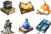 Cute Halloween Reading Clipart, an Illustration by Black Bird Studio (Thumbnail 3 of 6)