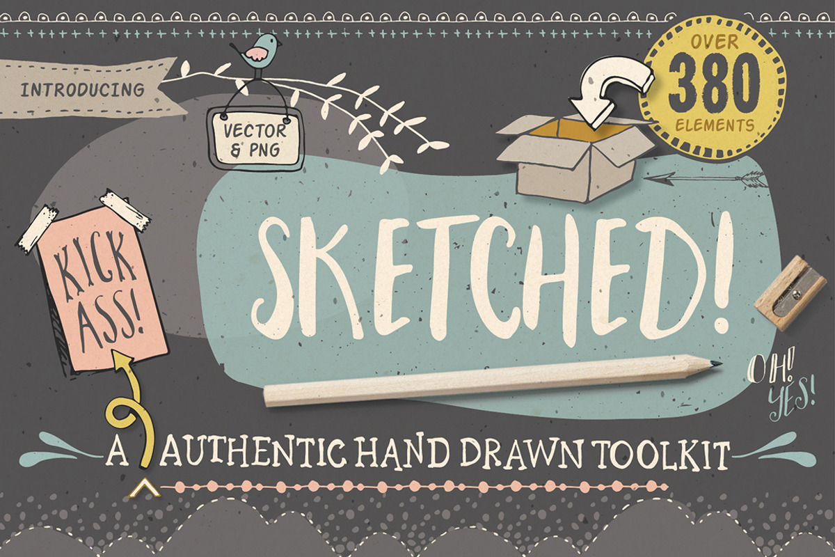 Sketched! Hand drawn graphic toolkit, a Decorative Illustration by Lisa Glanz (Photo 1 of 6)