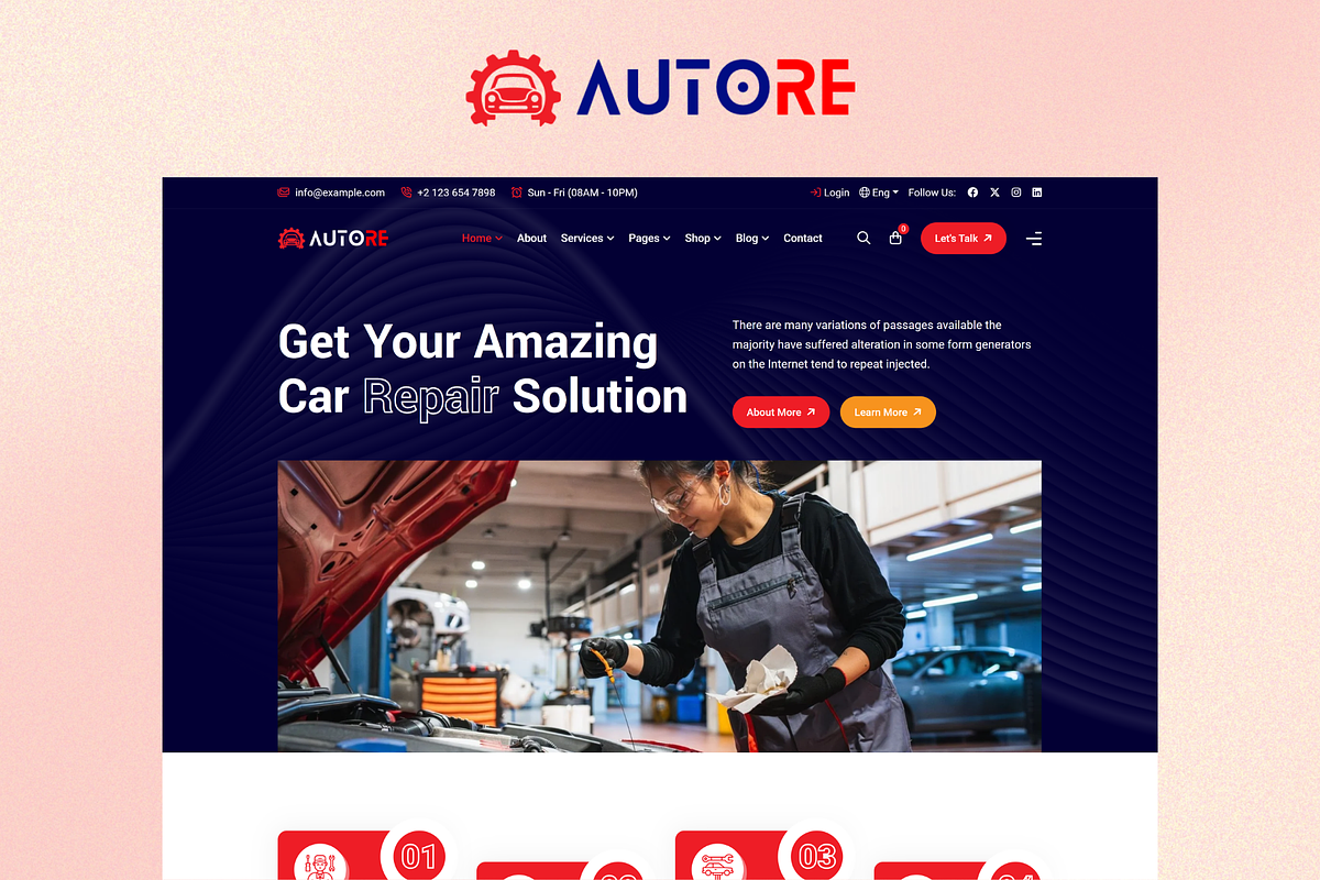 Car Repair Services WordPress Theme, a WordPress Template by youtoview (Photo 2 of 3)