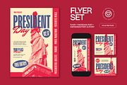 Red Vintage President Day Flyer Set, a Flyer Template by graphicook (Thumbnail 1 of 3)