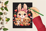 Sweet Bunny, Kitten, Puppy, Love, an Illustration by Designking (Thumbnail 3 of 4)