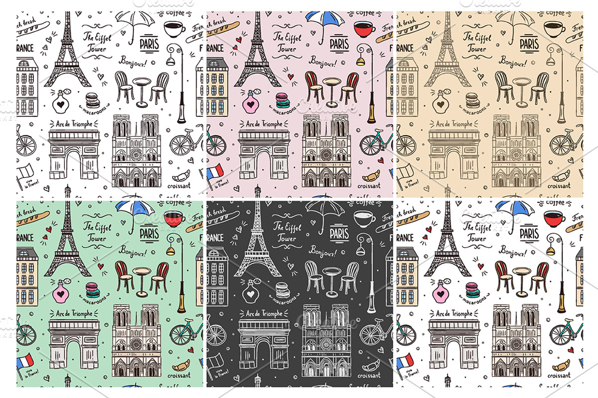 Paris Illustrations & Patterns, an Illustration by Redchocolate