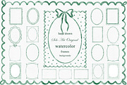 Watercolor Whimsical Green Frams, an Object Graphic by Solo Art Original (Thumbnail 1 of 12)