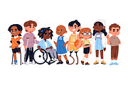 Diverse kids with disabilities set, a Person Illustration by PaperTrident (Thumbnail 10 of 10)