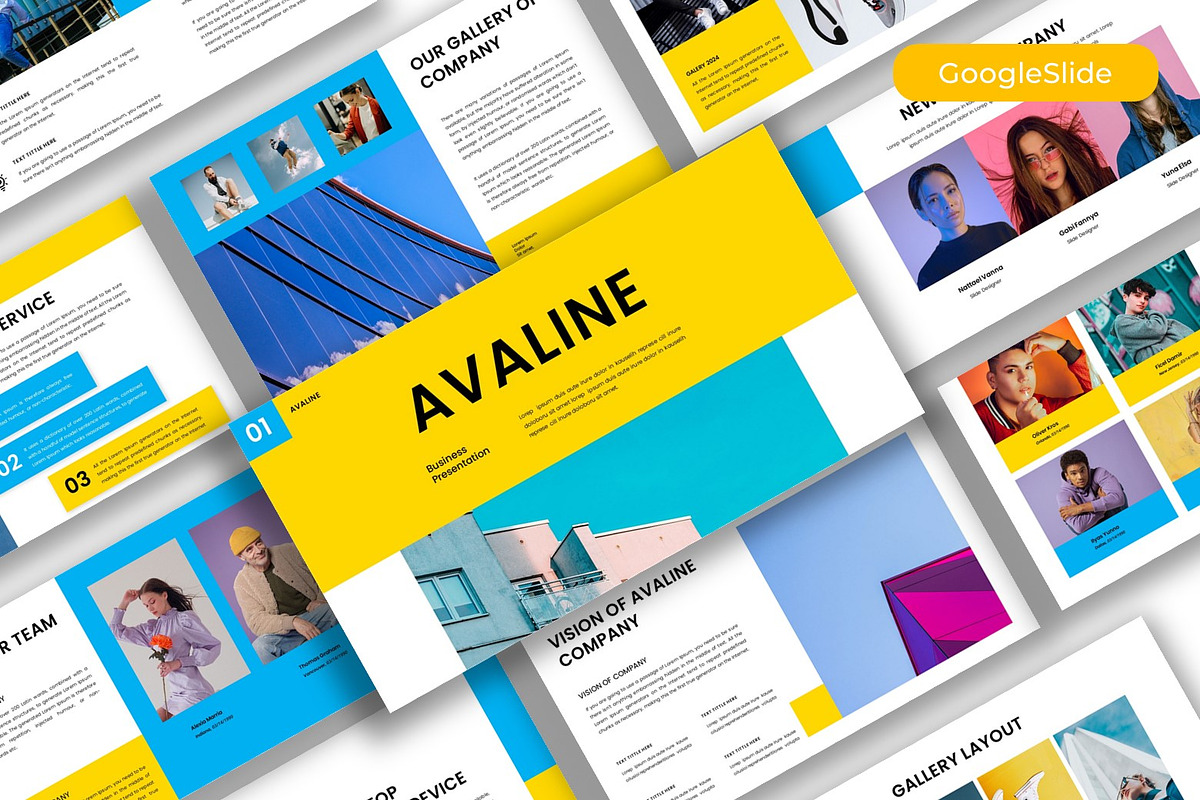 Avaline – Business Google Slide, a Presentation Template by kreatifreya (Photo 1 of 5)