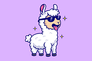 Cute Cool Llama Alpaca With Glasses, an Animal Illustration by Catalyst Labs (Thumbnail 3 of 3)