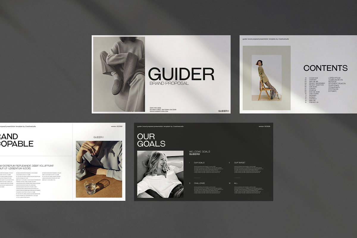 Guider Brand Proposal Template, a Presentation Template by evgenystudio (Photo 4 of 8)