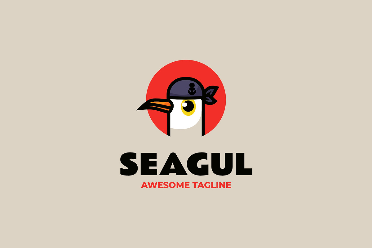 Seagul Simple Mascot Logo, a Branding & Logo Template by Artnivora.Std