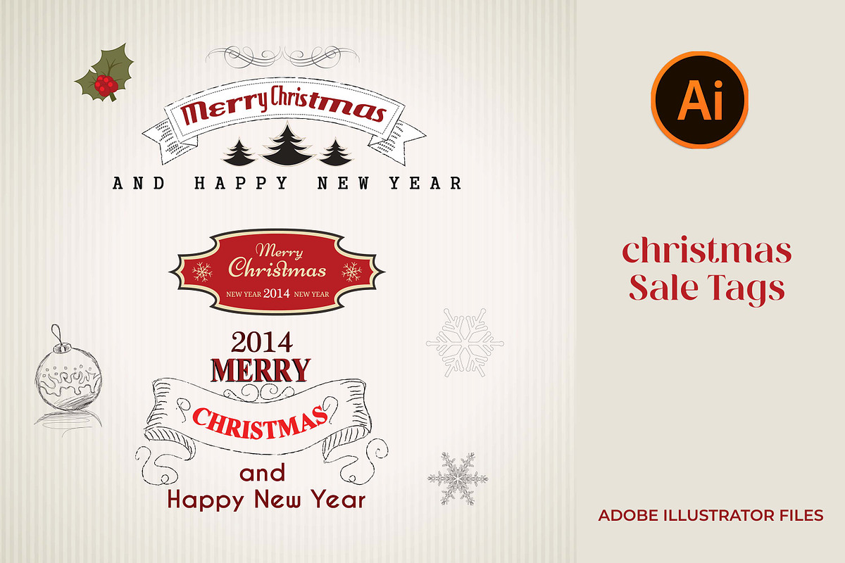 Christmas Tags, a Decorative Illustration by Believe Creatives (Photo 1 of 3)