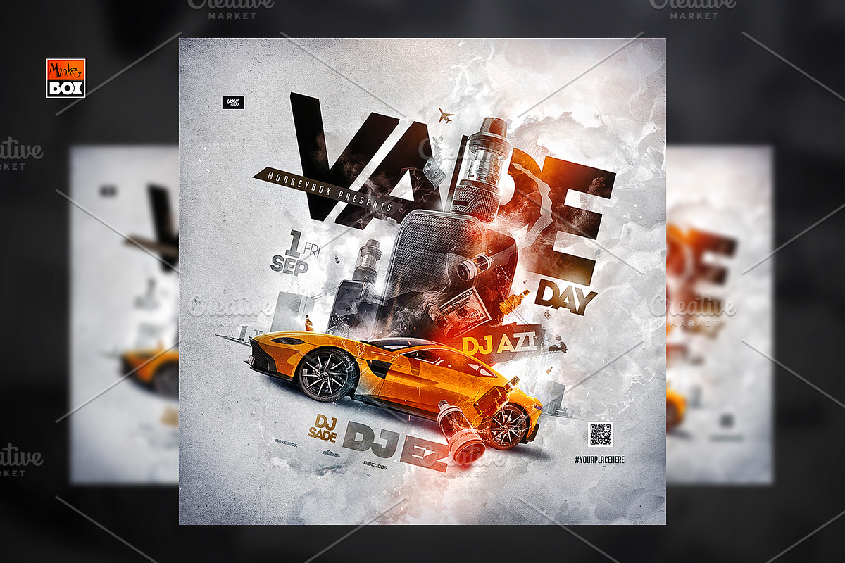 Vape Party Flyer, a Flyer Template by MonkeyBOX (Photo 1 of 3)