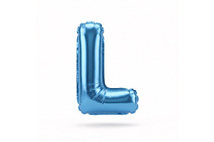 Blue Metallic Letter L Foil Balloon