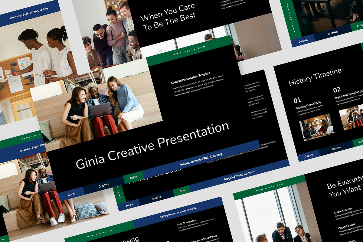 Ginia : Creative Business Keynote, a Presentation Template by Punkl Camp (Photo 1 of 9)