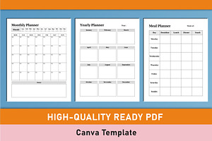 Editable ADHD Planner Canva Template