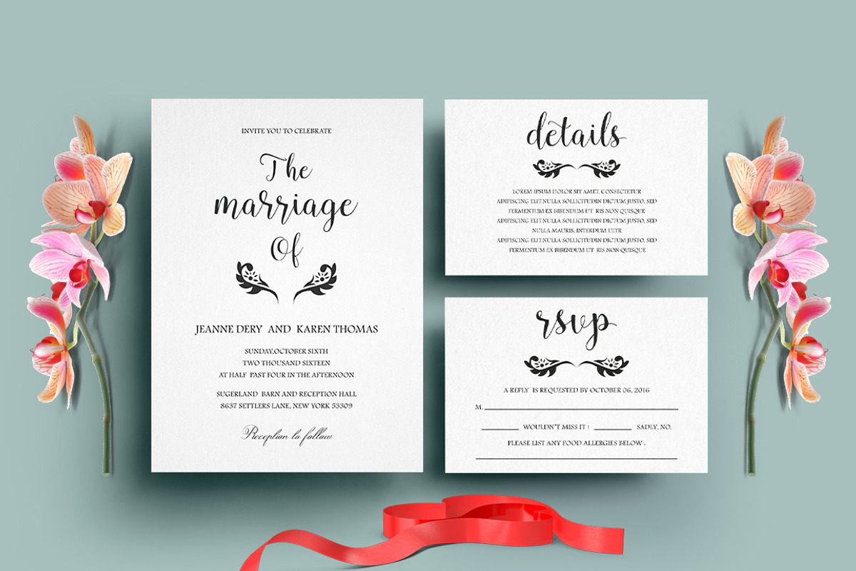 Wedding Invitation Set, an Invitation Template by TemplateCrafts (Photo 1 of 4)