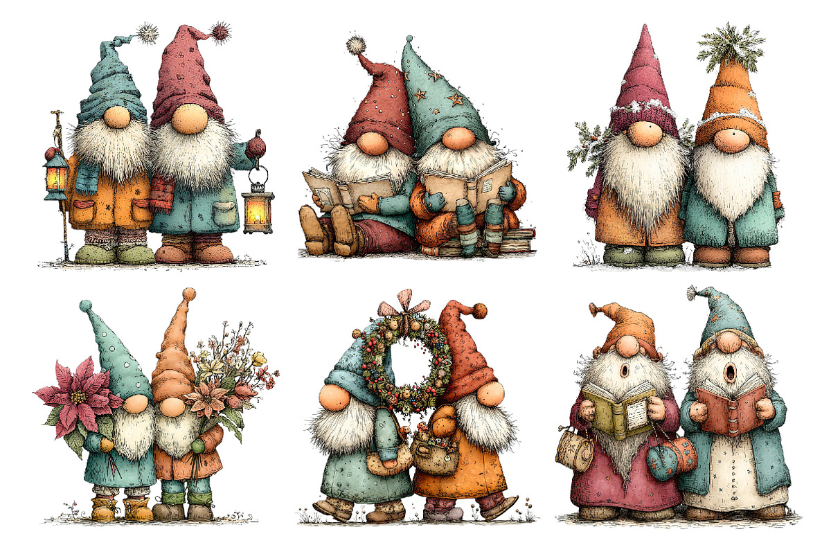 Christmas Whimsical Gnome Friend, a Seasonal Illustration by Creative Art (Photo 5 of 7)